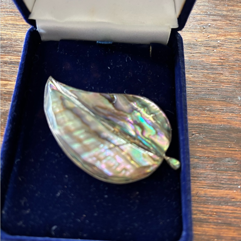 Vintage abalone sterling brooche - Picture 2 of 6